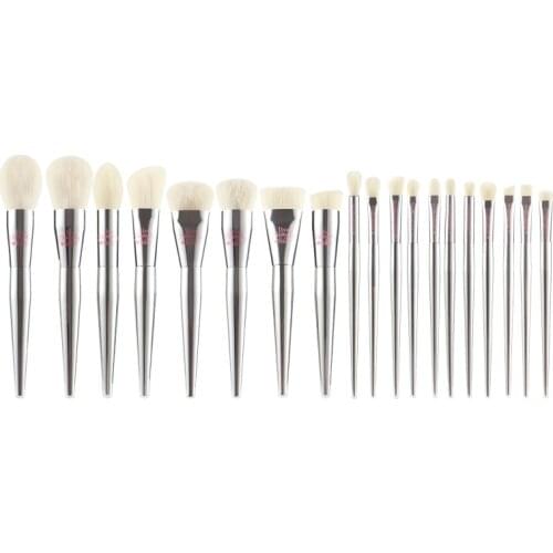 19pcs/set High quality full functional Makeup brushes Set Powder Blusher Highlight Eyeshadow eyebrow Make up brushes silver coat