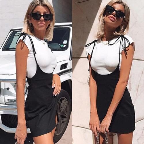 2020 Women Casual Strapy Mini Dress Ladies Bodycon Sleeveless Dresses Summer Evening Party Clubwear Female Fashion Sundress