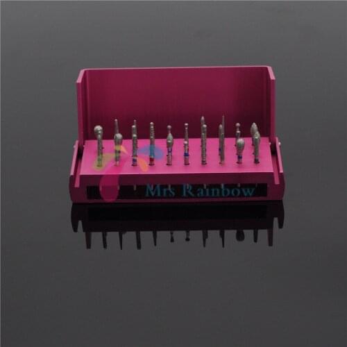 30Pcs/set Dental Diamond Burs Polishing FG1.6mm Block Drill Purple Bur Placement Box Dental Tools Instrument