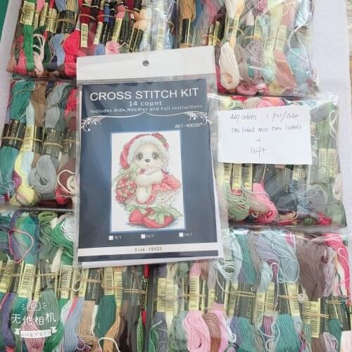 300 pcs radom color one/two labels mix Similar dmc threads Embroidery Cross Stitch Floss Yarn Thread cross stitch set gift 8