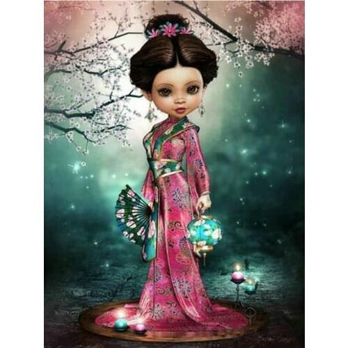 Full Square Round Drill 5D DIY Diamond Painting Japanese cartoon woman Patterns Embroidery Cross Stitch Mosaic Home Decor Gift