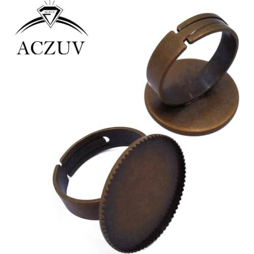 Antique Bronze 200pcs 12mm 14mm 16mm 18mm 20mm 25mm 30mm Adjustable Bezel Ring Blank Cabochon Base Setting Findings TRS004