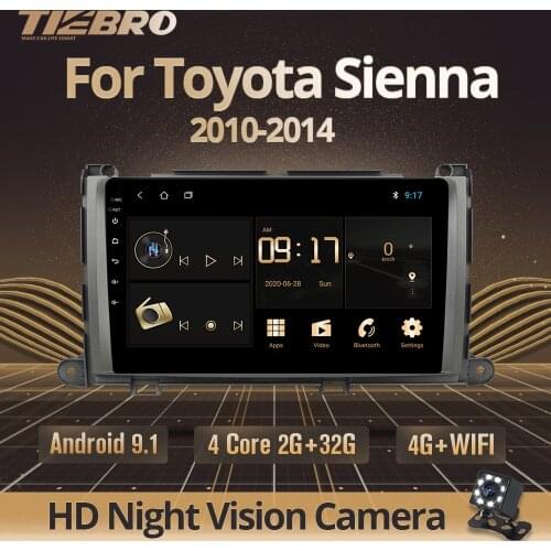 TIEBRO 2din Android 9.0 Car Radio For Toyota Sienna 2010-2014 Car Radio Multimedia Navigation Stereo Head Unit DSP Gps 2DIN Dvd