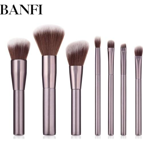 BANFI 7pcs Makeup Brushes Set Eyeshadow Loose powder Brush Eyeliner Cosmetic Foundation Powder Beauty Tool