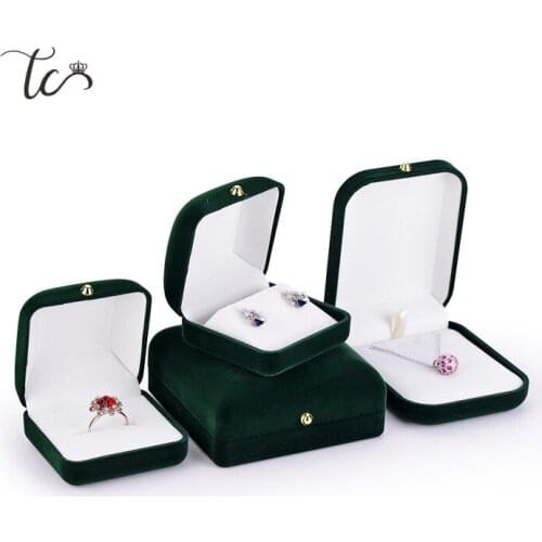 Earrings Trinket Display Case Velvet Wedding Jewelry Ring Necklace Pendant Box Gift Holder Organizer