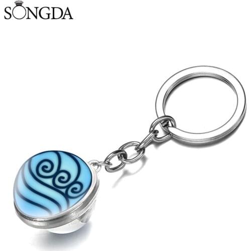 Avatar: The Last Airbender Water Tribe Keychain Air Nomad Fire And Water Tribe Sign Charm Key Chain Anime Cartoon Jewelry Gifts