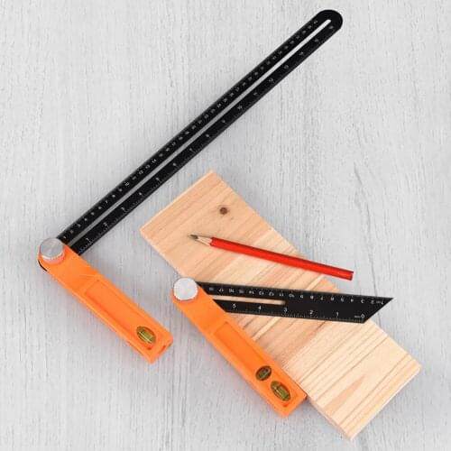 Wooden Marking Gauge Protractor Angle Rulers Gauges Tri Square Sliding T-Bevel with Bubble Handle Level Measuring Tools