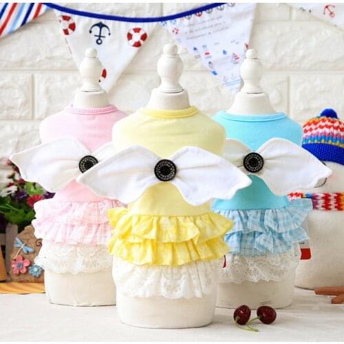 Cheap On Sale Pet Dress For Dog Little Small Angel Wings Puppies Animal Cat Tutu Wedding Party Skirt Clothes For Chihuahua