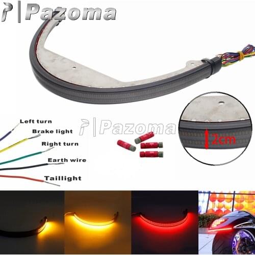 For Suzuki Boulevard M109R M90 Switchback Flowing Red Brake Taillights Amber Turn Signal Light Sequential Fender Light Bar 06-UP
