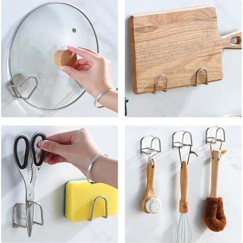 Sponges Paper Holder Self Adhesive Sink Sponges Drain Drying Rack 304 Stainless Steel Storage Holder Kitchen Sink Accessories