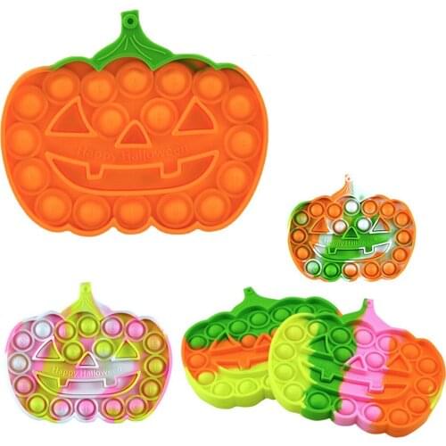 Halloween Bat Pumpkin Ghost Push Bubble Fidget Toys Adult Stress Relief Squeeze Toy Antistress Box Gifts Kids Toys