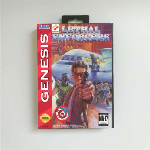 Lethal Enforcers - USA Cover With Retail Box 16 Bit MD Game Card for Sega Megadrive Genesis Video Game Console