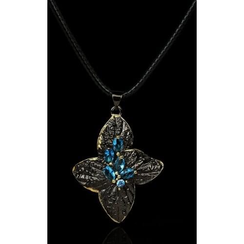 CIZEVA Ladies Exquisite Leaf Pendant Necklace Women Short Rope Chain Necklace Vintage Bohemia Jewelry Wedding Party Gift