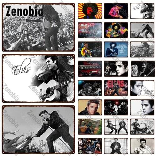 Metal Sign Wall Decor Famous Singer Artist Elvis Vintage Plaque Decorative Tin Plate Metal Posters Wall Stickers Bar Home Decor