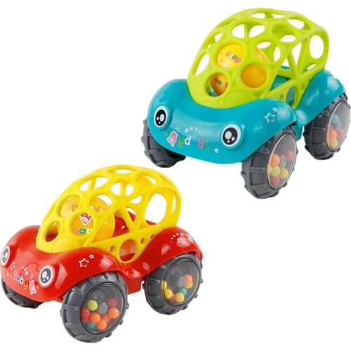 Mini Car Toy Grip Mobile Bell Hand Catching Ball Rattle Develop Kids Skills