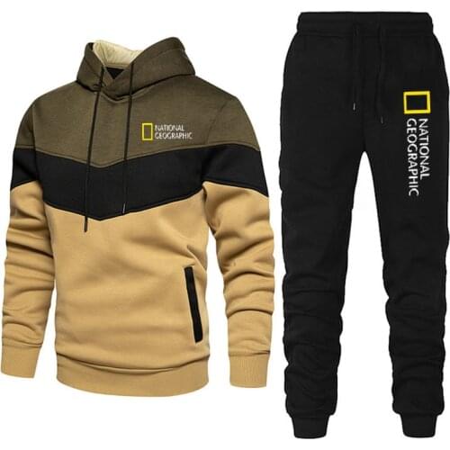 Fashion brand mens suit sportswear autumn new mens Hoodie + sweatpants suit hooded casual suit mens clothes