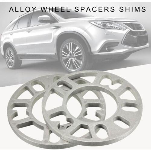 2 X UNIVERSAL 10MM ALLOY ALUMINUM WHEEL TIRE SPACERS SHIMS PLATE 4 / 5 STUD FIT Shims Set Car Exterior Accessories