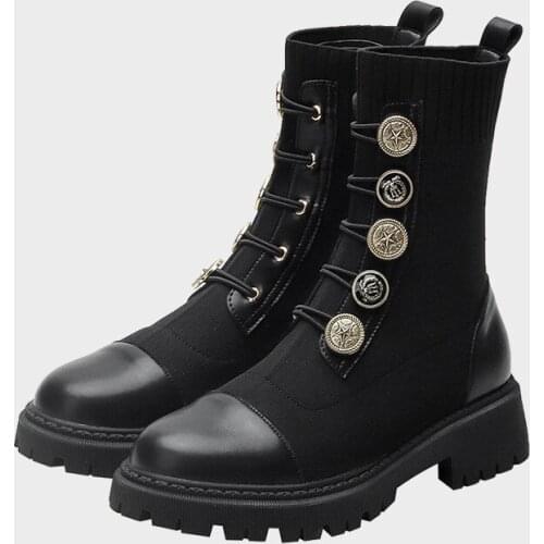 New Autumn Woman Chelsea Boots Girls Black Sock Shoes Women Platform Shoes Ladies Fashion Ankle Boots Female Brand Riding Boots