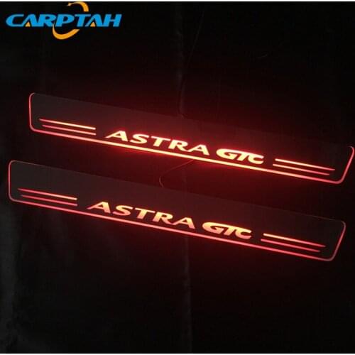 Carptah 2pcs Moving LED Car Light Door Sill Scuff Plate Pathway Dynamic Streamer Welcome Lamp For OPEL ASTRA GTC