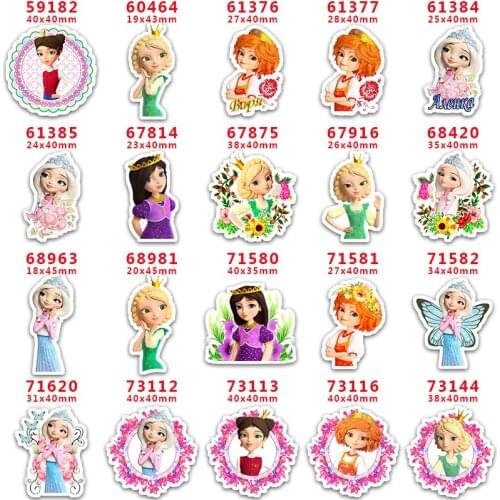 DIY Craft Supplies Sewing Accessories Cartoon Princess Printed Planar Resins Mold 10 Pieces. PR-59182