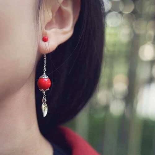 Anime Tian Guan Ci Fu Hua Cheng Cosplay Two Wear Earring 925 Silver Antiquity Eardrop Accessory Props Ear Stud Clip Jewelry Gift