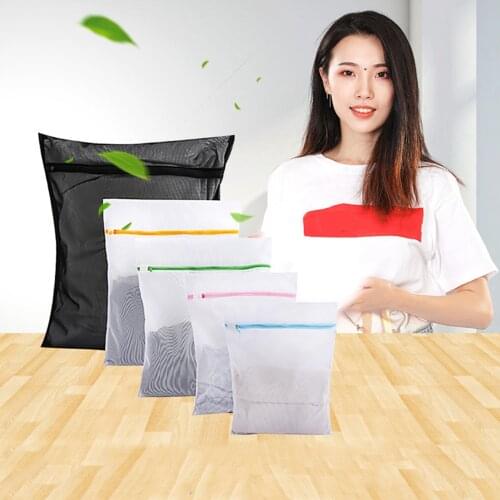 Mesh Laundry Bag Zipper Organizer Travel Storage Clothes Bra Stockings Underwear Washing Bag 5pcs Set