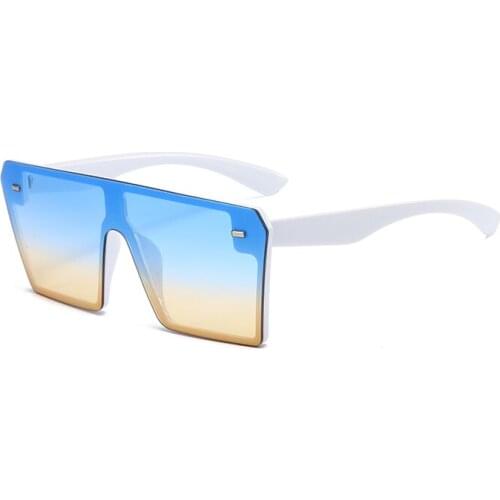 Classic Sunglasses Big Square Frame Gradient Blue Lens Sun Glasses Eyewear Decoration Shades Goggles for Women Men Couple