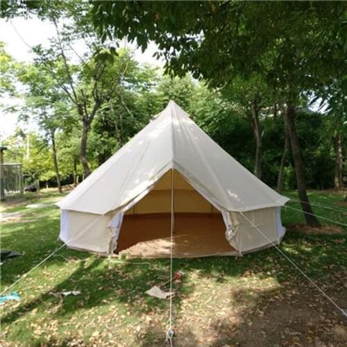 Size 300*300*200/60cm bell type outdoor canvas tent, large disaster relief tent, customized flame retardant canvas warm tent