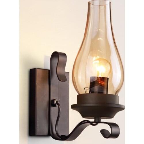 Vintage Loft Wall Light E27 Retro Wall Lamp Country Style Edison Sconce Lamp Fixtures Glass Sconces Reading Lamps Wall Mounted