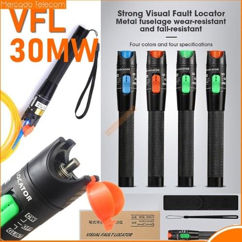 30mW FTTH Fiber Optic Tester Pen Type Red Laser optical fiberLight 10mW Visual Fault Locator Optical Cable Tester 5-30Km Range