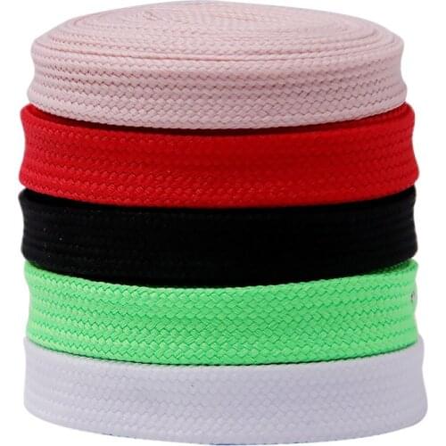 Weiou 1CM Knitted Mesh Laces Wide Solid Color Polyester Cords With Plastic Shoelaces End Casual Strings For Casual Sport Shoes