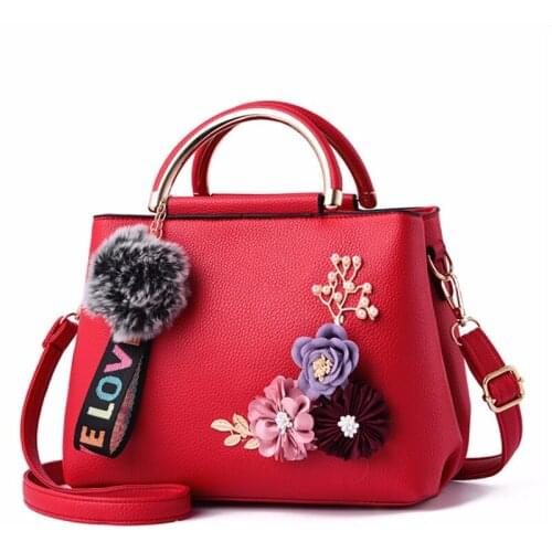 Artificial Flower PU Girl 2021 Stable Messenger Bag Female Single Shoulder Strap Crossbody Bucket Bag
