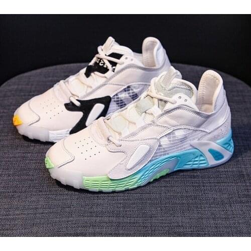 Women Trainers Running Sneakers Lace Up Athletic Shoes Female PU Leather fashion Outdoor Breathable sport Jogging Shoes