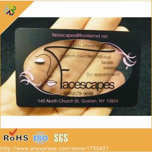 0.3mm thickness CR80 credit name card size transparent clear pvc material custom transparent name card