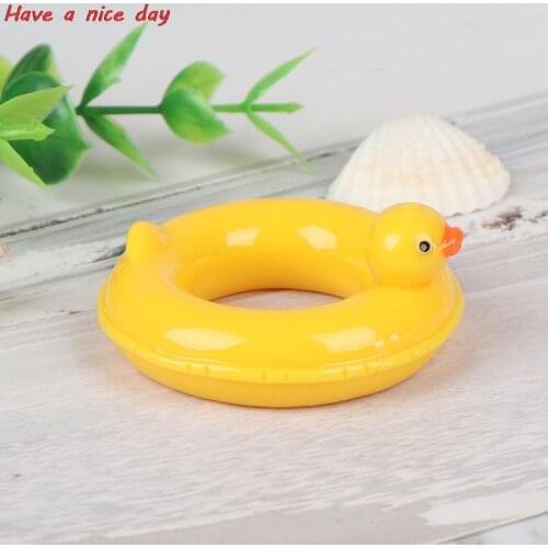 1pcs 1:12 Yellow Duck Design Swim Rings Swimming Laps Dolls House Fairy Garden Accessories