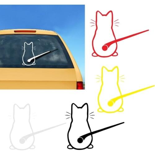 1Pc Car Auto Body Sticker Funny Cat Tail Rear Windshield Window Wiper Self-adhesive Side Vinyl Graphics Decals