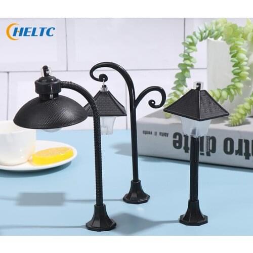 1Pc Black Miniature Streetlight Single Head Scale Lampposts Train Lights Model Garden Lamps Street Lamps Model Building Lights