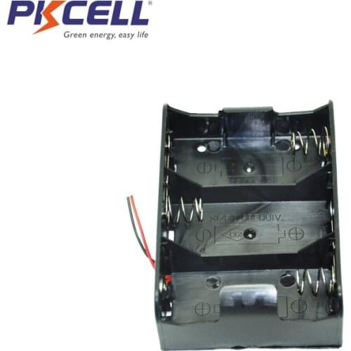 1Pcs Black Plastic 2-Wired 3 x 1.5V D Size Battery Holder Storage Case