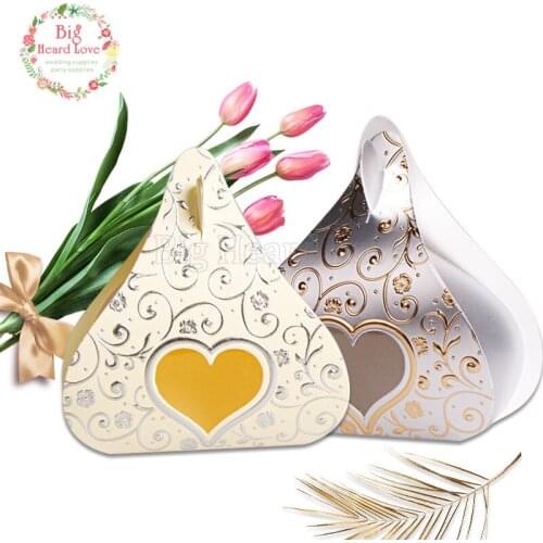50pcs Wedding Boxes Gift Box Heart Flower Lace Wedding Favors and Gifts for Guests Wedding Decoration Party Supplies