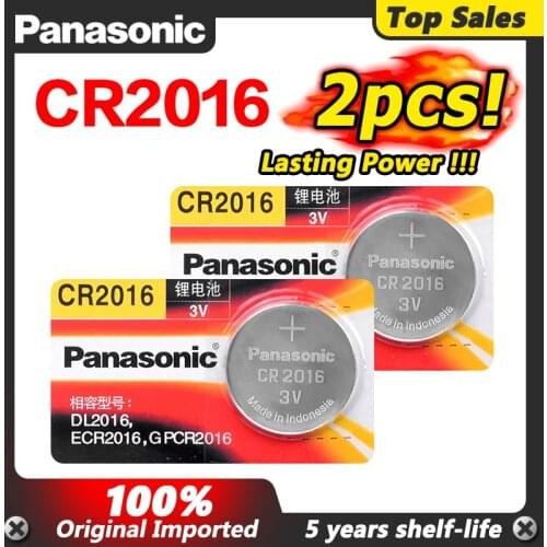 Panasonic 2pc original cr2016 BR2016 DL2016 LM2016 KCR2016 ECR2016 3v button battery cell battery car toy lithium battery Watch