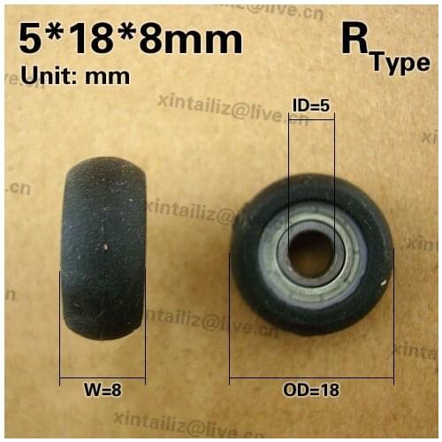 Free Shipping 10PCS PVC soft material roller bearing wheel rubber coated bearing low noisy wheel pulley