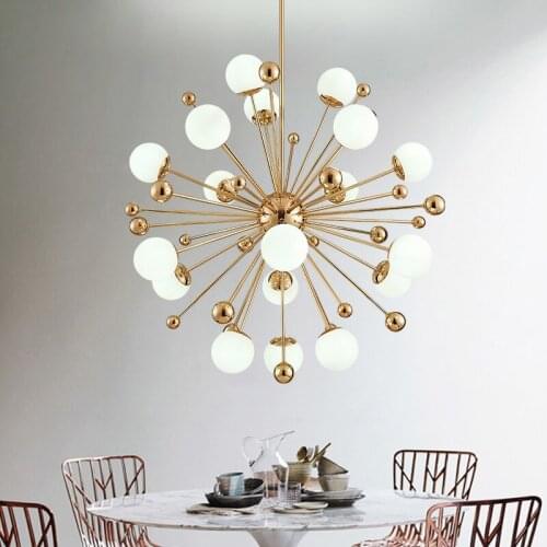 Free shipping Vintage magic hanging light stylish sphere Art dandelion Iron droplight Gold tree classic modern LED pendant lamp