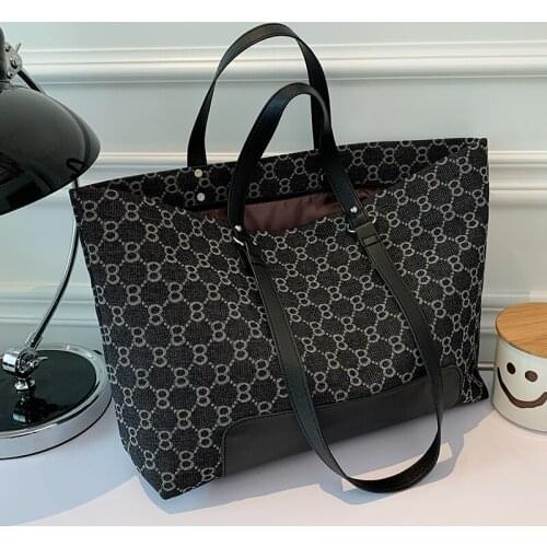 Retro Large Womens Bag Casual Jacquard Cloth Shoulder Bags Female 2021 New High Quality Tote Bag Trending Designer Handbags Sac