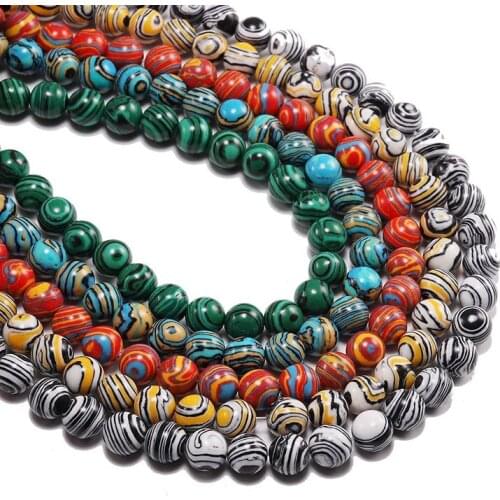 4 6 8 10 12 mm Natural Stone Malachite Loose Beads Crystal Quartz Round Spacer Beads For DIY Jewelry Making Accessories Supplies