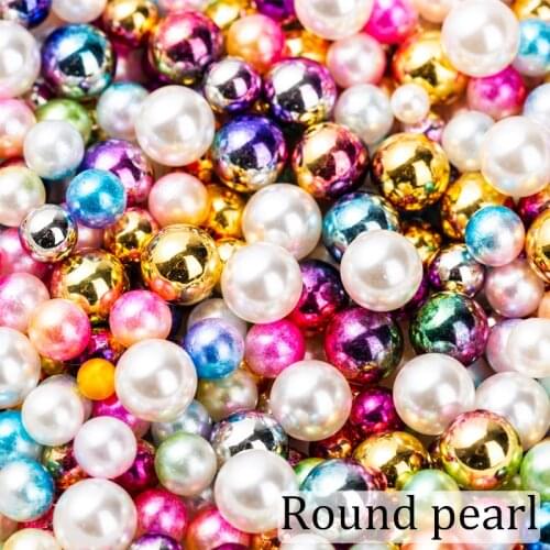 4/6/8/10mm pearl beads ABS loose Round Beads Craft For Fashion Jewelry Making multiple Colour DIY Imitation Garment bead For Bag