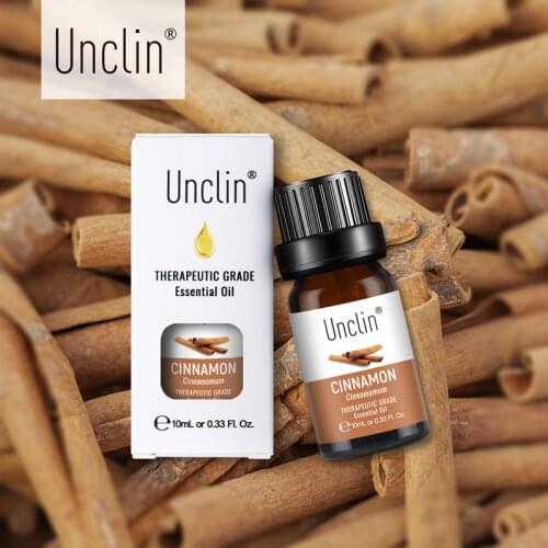 Unclin 10ml Cinnamon Pure Essential Oils With Gift Box For Aromatherapy Calmness Relax Humidifier Diffuser Aromatic Oil Massage