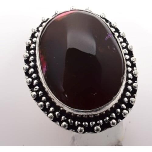 Genuine Ocean Jasper Ring Silver Overlay over Copper , Hand Made Women Jewelry gift , Size: 8.5 , R6424