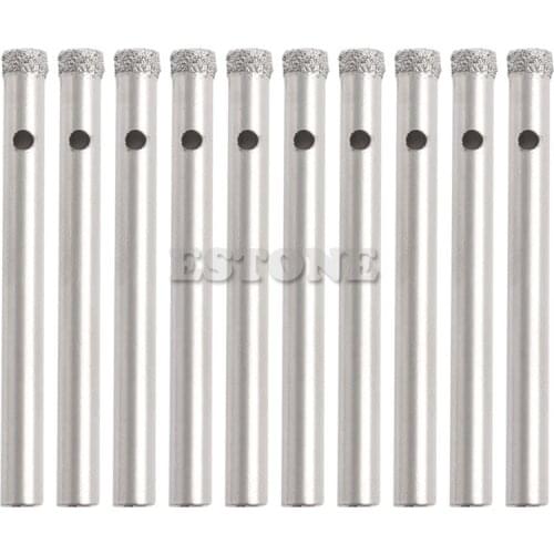 New 10Pcs 5mm 6mm 8mm 10mm 12mm Diamond Coated Core Drill Bits Hole Saw Glass Tile Ceramic Marble