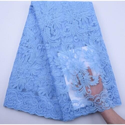 Sky Blue African Lace Fabric Material High Quality Lace Nigerian Tulle Lace Fabrics Embroidery French Net Lace Fabric Y1811