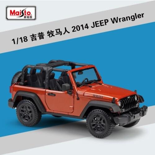 Maisto Diecast 1:18 2014 Jeep Wrangler Rubicon Soft top Open-topped Wrangler Sahara SUV Static Simulation Alloy Model Car